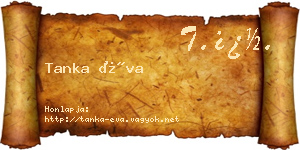 Tanka Éva névjegykártya